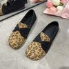 Fashion 2025 Fashion Mid Flats Walking Shoes Light Leopard Women Chunky Loafers Shoes New Hot Suede Brand Pumps Casual Round Toe Dress