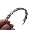 Hot Thai Vintage Men Twisted Bracelet Open Bangle 925 Sterling Silver