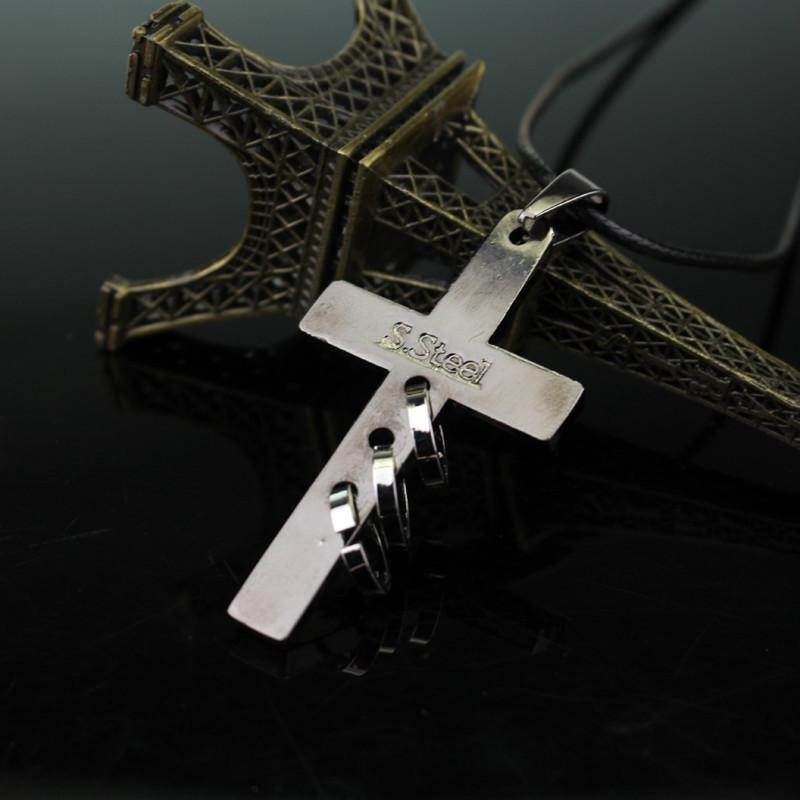 Anime Death Note Necklace With Cross Pendant On Leather Cord For Fans Gift And