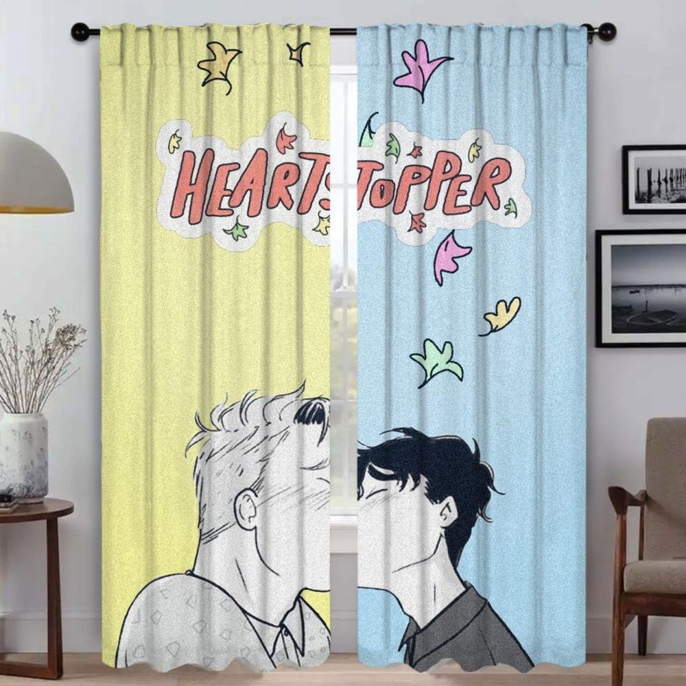 Heartstoppers Kitchen Curtains for Camera Shades Curtains Child Room Living Room Curtain Halloween Decoration Tulle for Bedroom