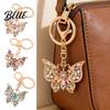 Rhinestone Keychain Butterfly Sparkly Charm with Keyring Dazzling Elegant Enamel