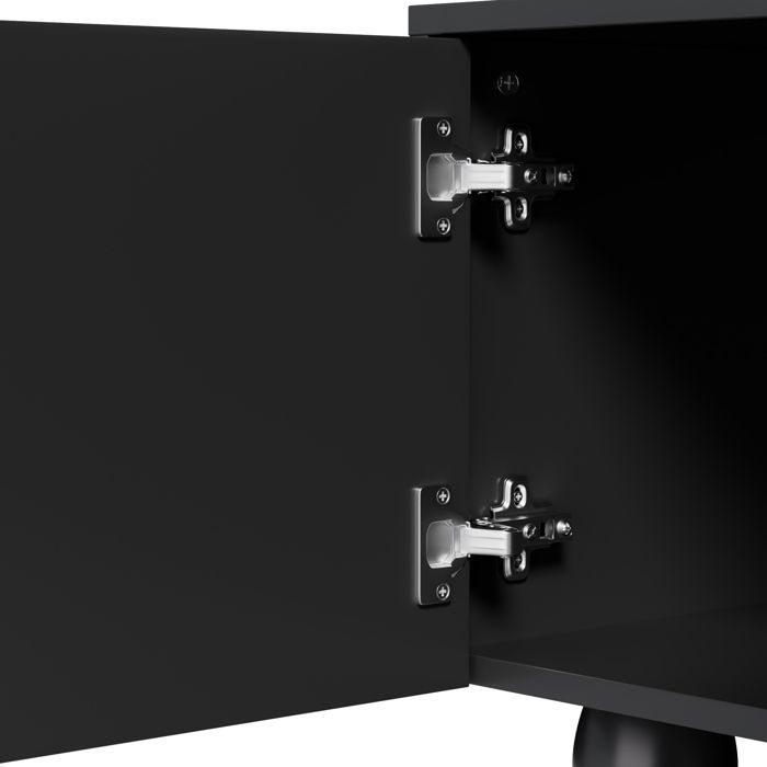Mobile TV - MODERNLUXE - 180x40x42 cm - 2 cassetti, 4 ante - Gambe in legno massello - Nero
