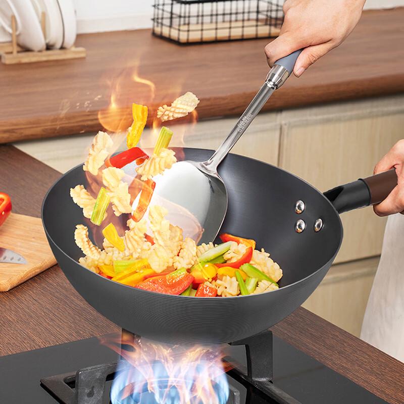 ASD Lightweight Pure Iron Non-Stick Stir-Fry Wok