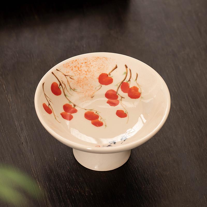 Tea Boiling Accessories Around The Stove Ceramic Higher Education Fruit Plate Chinese Household Nut Plate Dim Sum Pastry Plate
