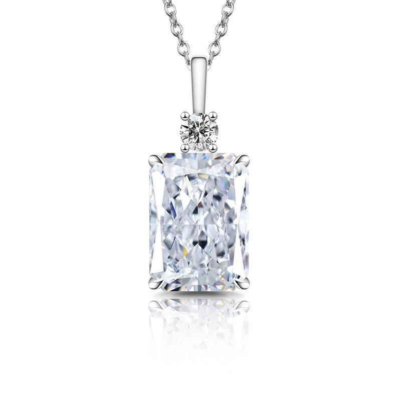 925 Sterling Silver Luxury Light Luxury Ice Flower Cut Crystal Zircon Perfume Bottle Pendant Necklace Birthday Anniversary Gift