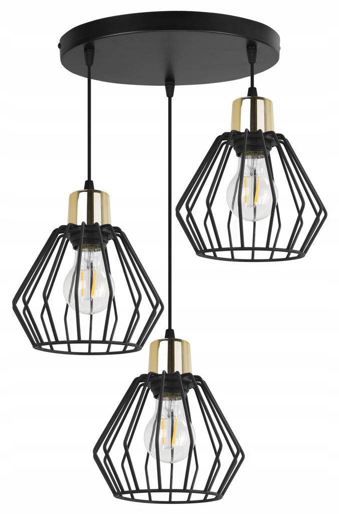 Hanging Lamp, Ceiling Chandelier, Wire Shade, Led