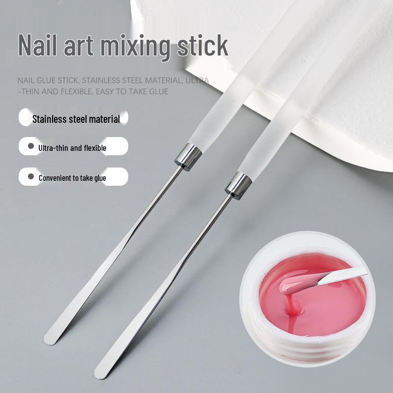 Stainless Steel Nail Acrylic & Polish Mixing Stick for UV Gel & Rhinestone Glue