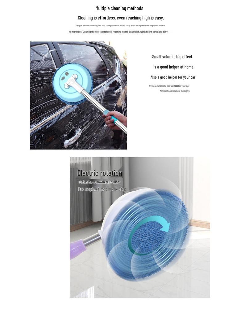 Smart Telescopic Wireless Electric Window & Ceiling Mop Cleaner