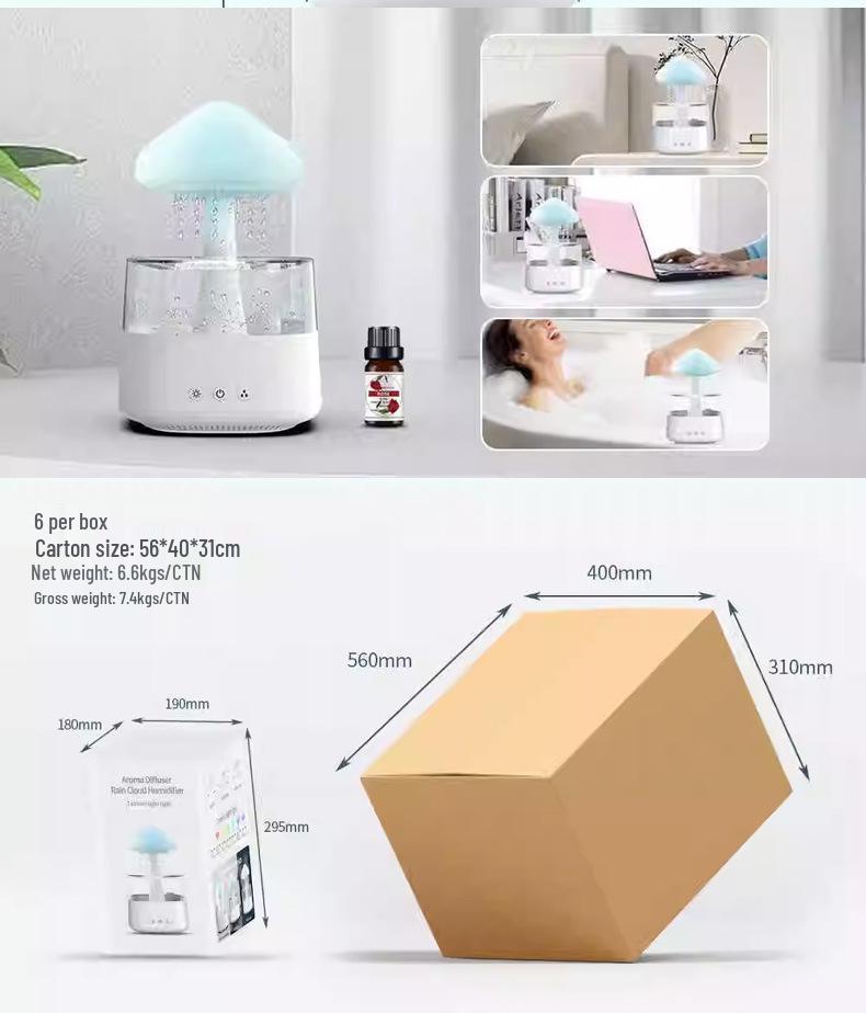 Umidificatore Pioggia Nuvola con Luci Colorate & Atomizzazione Ultrasonica