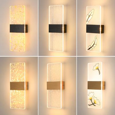 LED Duvar Lambası Akrilik Basit Kare Yatak Odası Başucu Lambası Oturma Odası Balkon Koridor Duvar Lambası Koridor Duvar Aplik Lambası