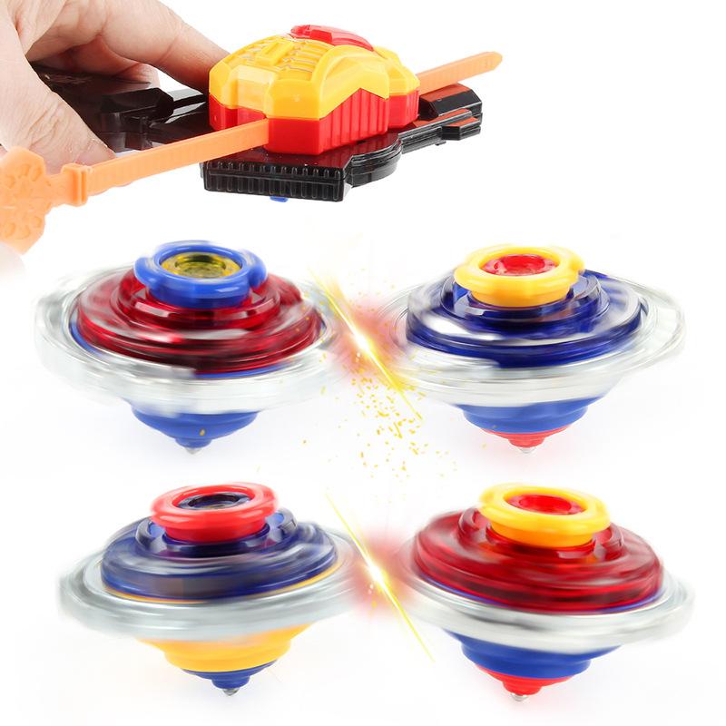 Boy Toy Alloy Battle Gyro Gunner Pull Ruler Launcher Set, Attack Gyro Spin Versus