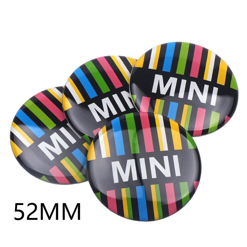 52mm 4pc Car Wheel Center Hub Cap Rim Cover Stickers For Mini Cooper JCW Works Hatch F54 F55 F56 F57 F60 R50 R52 R53 R55 R56 R57 Cnjaw55