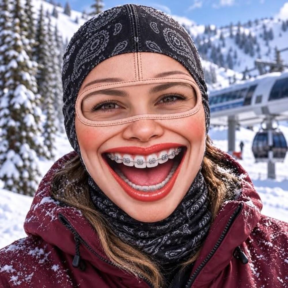 Missing Teeth Pattern Old Man Balaclava Face Mask 3D Face Printed Ski Mask Hood For Men Woman