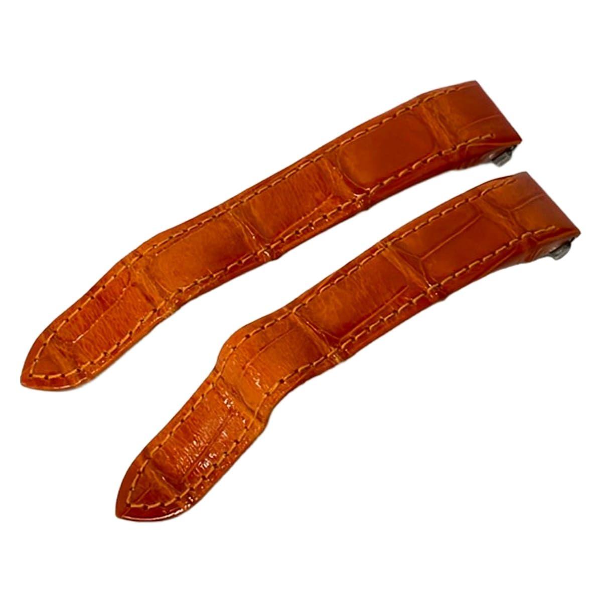 Used Cartier Accessories in Good Condition - Orange Watch Replacement Strap/Embossed Leather