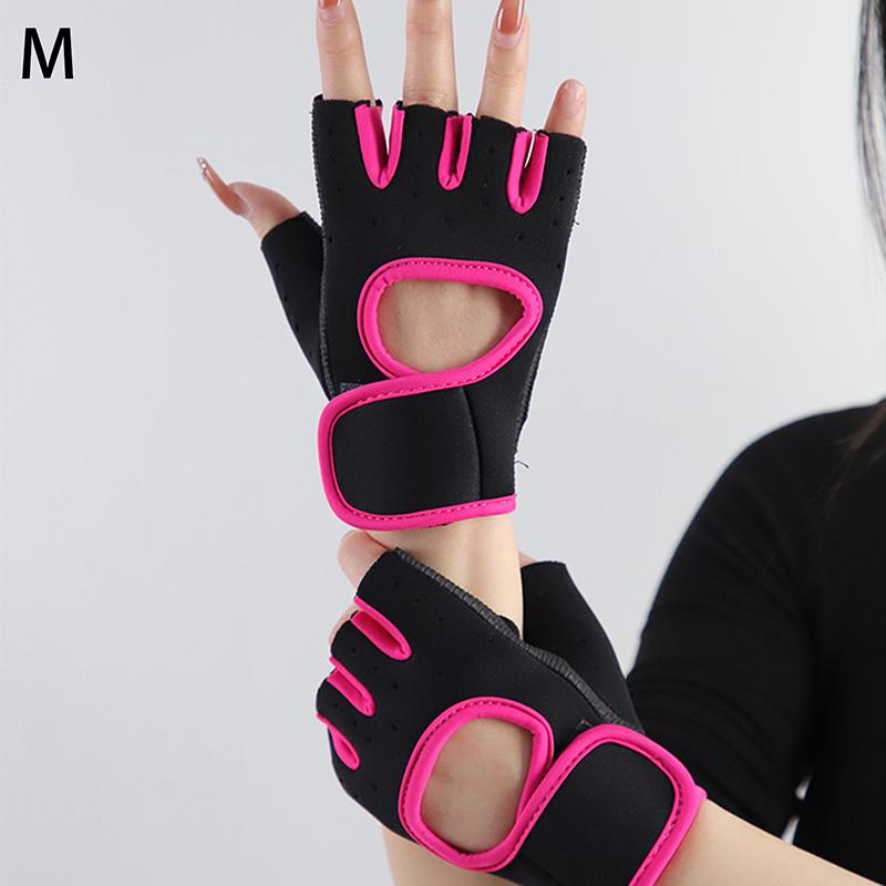 Half Finger Breathable Bodybuilding Training Silicone Palm Weightlifting Gloves Fitness Gloves Dumbbells Gloves Gym Mittens