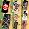Japanese Dragon Style Funda For Samsung Galaxy S24 Ultra S23 S22 Plus S21 S20 FE S8 S9 S10 Note 10 20 Ultra Case