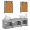 5 Piece Bathroom Cabinet Set Gray Sonoma Particleboard
