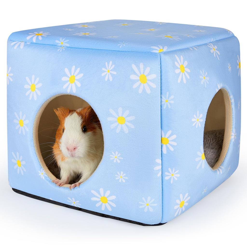 Guinea Pig Hideout Washable Guinea Pigs Hiding House Habitats Cozy Bunny Rabbit Bed for Small Pet Hamster Chinchilla Accessories