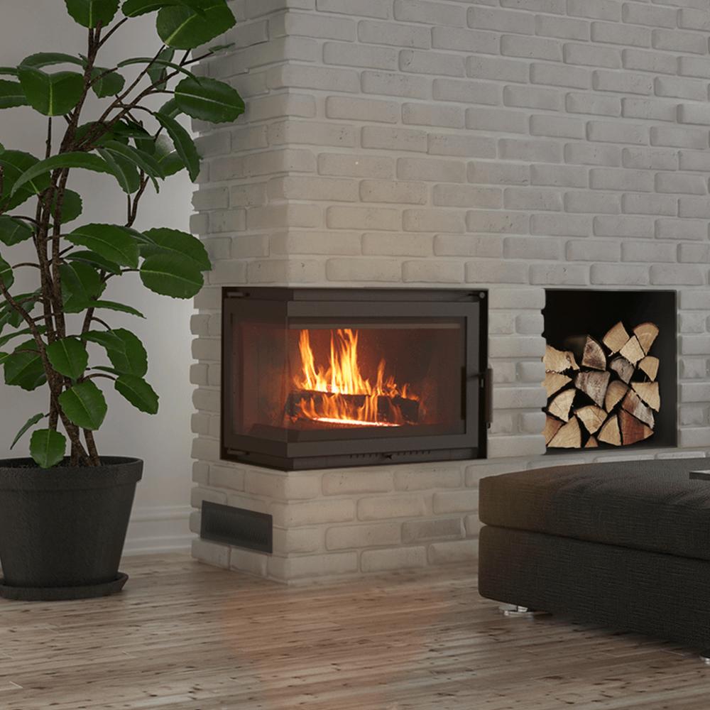 Litinová krbová kamna KRATKI SIMPLE levá 8 kW Ø 200