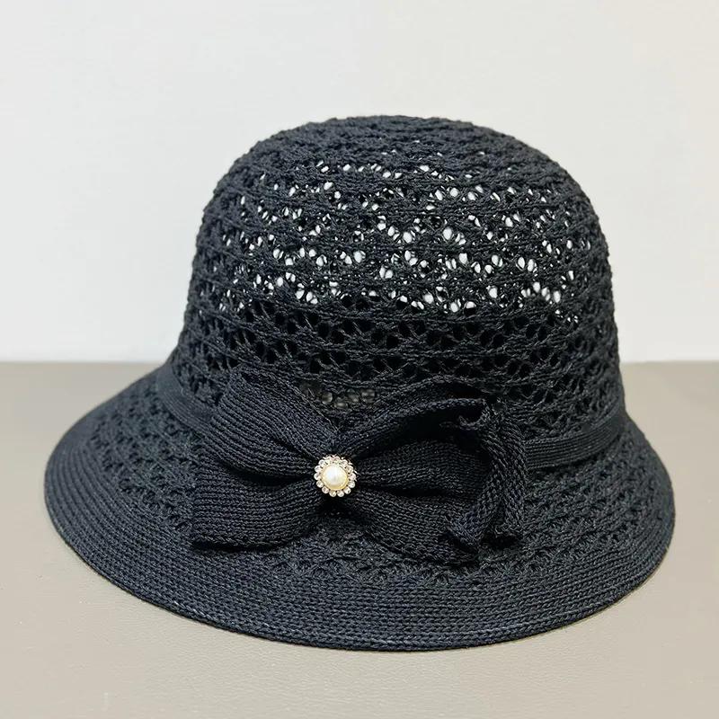 WTEMPO Summer Breathable Woven Bow Large Brim Sun Hats New Stylish Mom Hats Casual Versatile Summer Sun Protection Hats