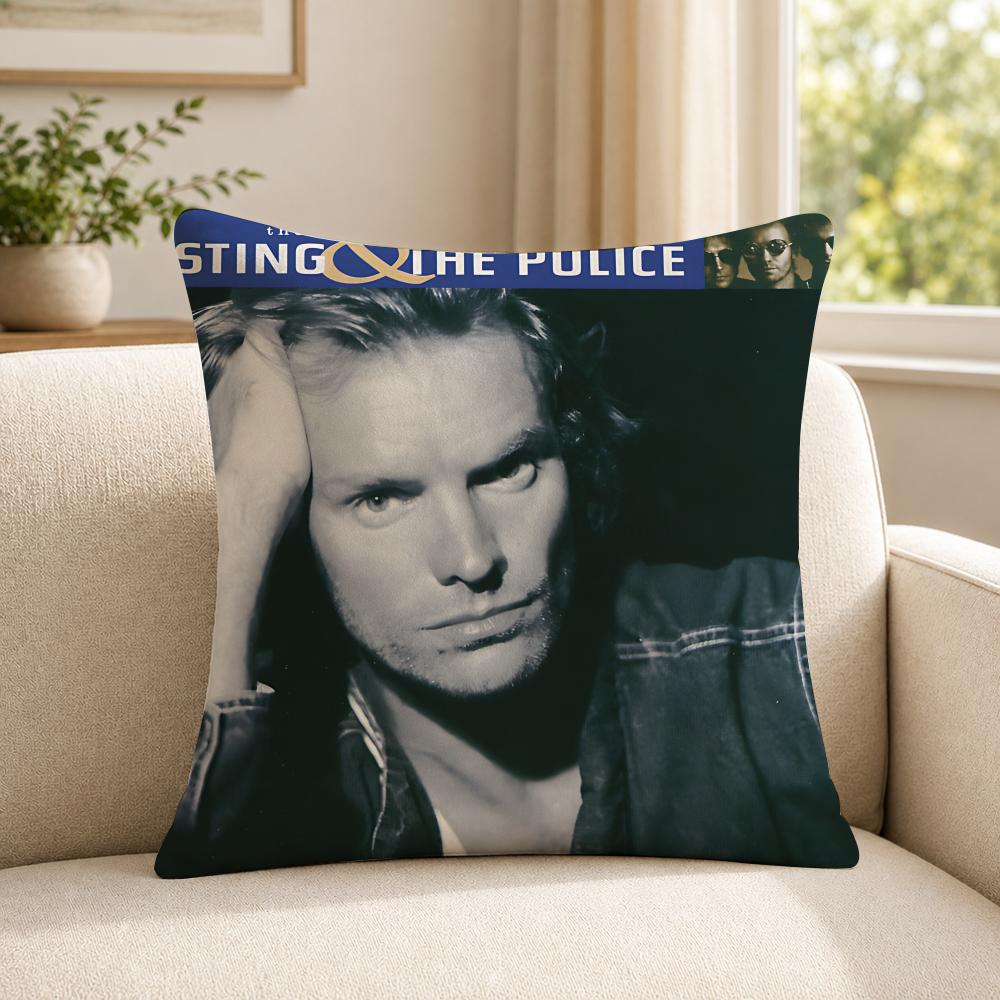 Band TThe PPolice Cushion Cover Soft Short Plush SkinFriendly Cushion Case for MultiScene Use