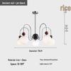 Mid-Century Minimalist Pearl Magic Bean Chandelier: French Cream Design for Living Room, Bedroom, or Restaurant Lighting.