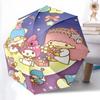 1pc My Melody & Little Twin Stars Festival Gift Umbrella - Automatic Opening/Closing, Portable 3-Fold Design, 8-Rib Iron Frame Outdoor Umbrella for Fa