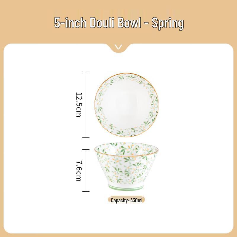 

Zhinianhua Japanese Style 5-inch Ceramic Underglaze Rice Bowls