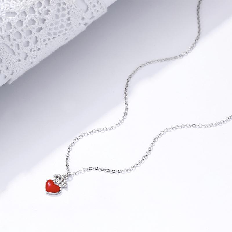 Crown Red Love Necklace Fashion Jewelry Niche Design Light Luxury Temperament Korean Version Pendant Women Premium