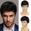 Mens Short Straight Wig With Side Bangs Heat Resistant Synthetic Hair Natural Look Any Face Shape