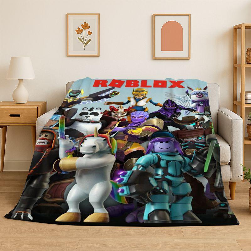 3D R-Robloxs Games Cartoon Soft Plush Blanket,Flannel Throw Blanket for Living Room Bedroom Bed Sofa Cover Picnic Office Gift