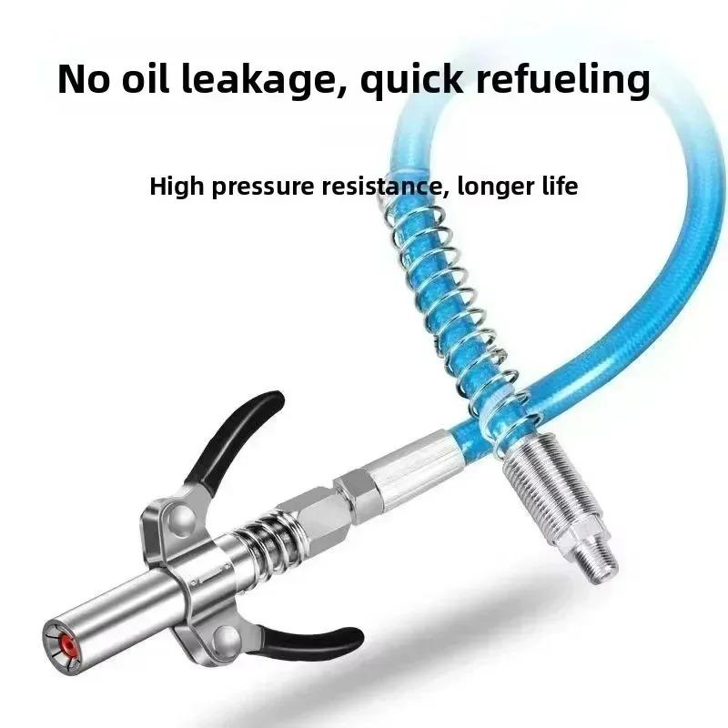 New Stainless Steel Car Grease Gun Syringe Tip - Double Handle Oil Lubricant Nozzle for Auto Repair Accessories