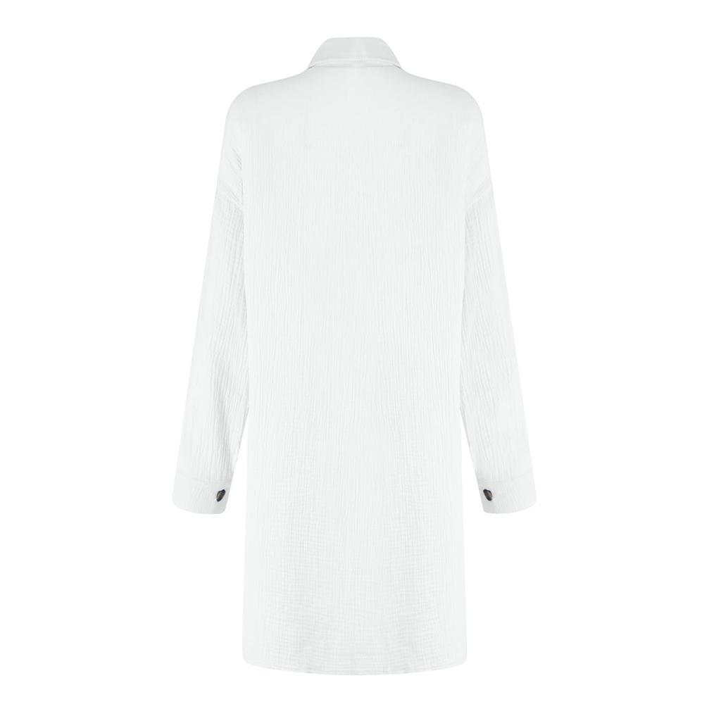 13/5000 Women's Fashionable V-neck Loose Long-sleeved Dress