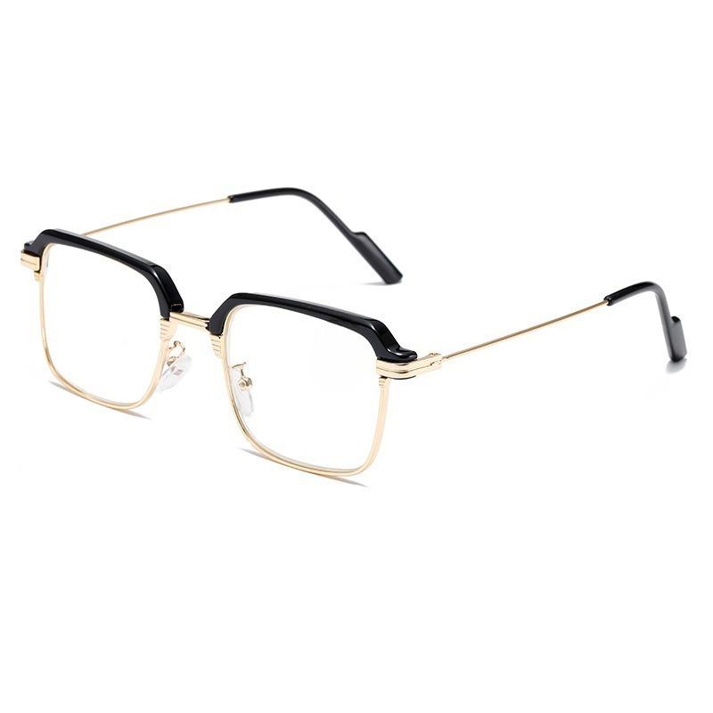 Fashion Metal Metal Square Simple Personality Half-frame Women Men Eye Protection Anti Blue-ray Glasses