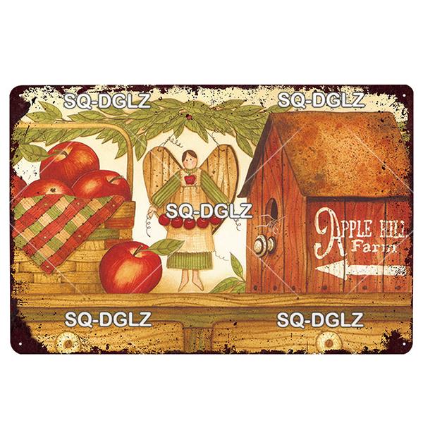 Placă de afiș din metal cu flori, placă de metal vintage, placă de tablă, decor de perete pentru hambar, cameră, bucătărie, garaj, pictură de fier