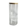 Diamond Pattern Cotton Pad Organizer with Wooden Lid - Multi-Purpose Desktop Storage Box