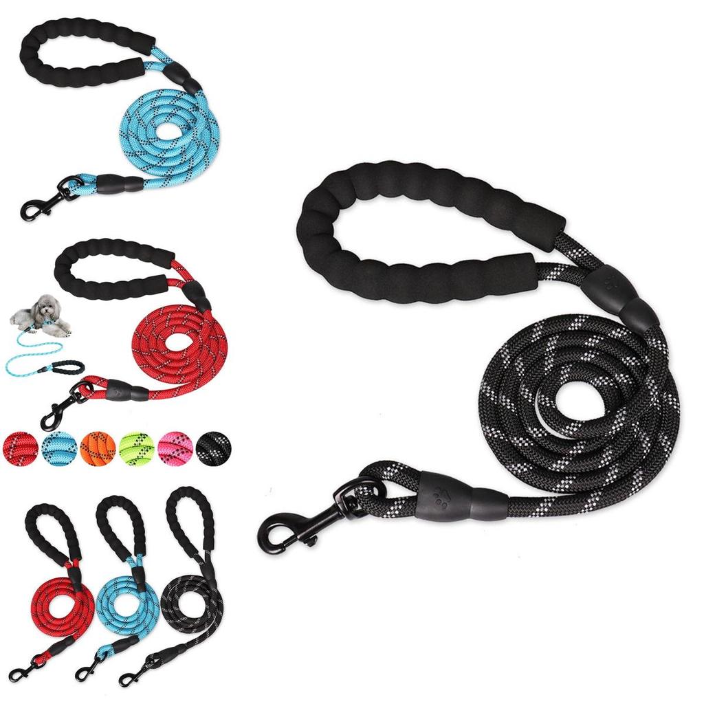 Durable 5ft Reflective Dog Leash With Padded Handle For Big And Small Breeds