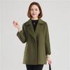 FengXun Women's Double-Faced Wool Blend Mid-Length Coat