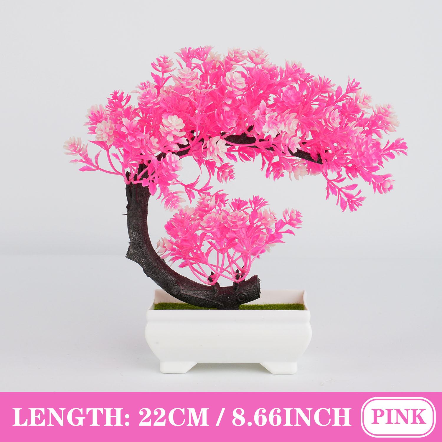 

1PC Pink Desktop Artificial Bonsai DIY Home Garden Outdoor Floral Green Plant Flower Arrangement Gift Decoration 1pc