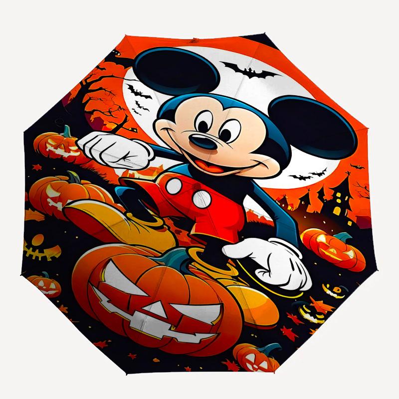 Mickey Mouse Themed Automatic Opening and Closing Umbrella, Brightly Colored 8-rib Portable Umbrella, Suitable for Men and Women, A Perfect