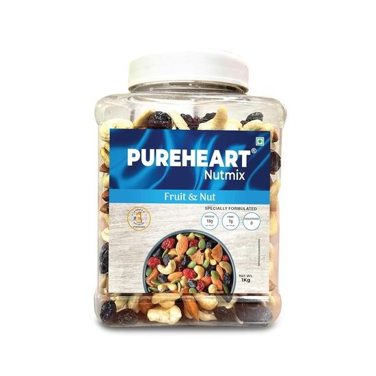 Pureheart Nutmix Fruit & Nuts (1 kg) Natural Premium Mix Nuts (Cashews, Almonds, Raisins, Cranberries) & Crunchy Dry Fruits Panchmeva 1KG