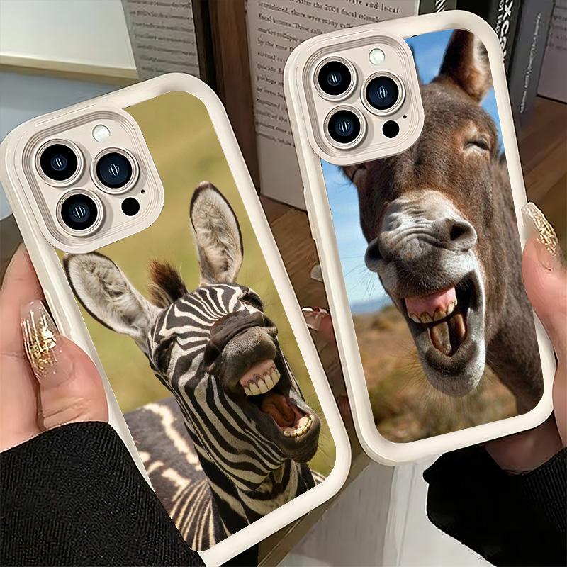 Phone Case for iPhone 17 Air 16E 15 16 Pro Max Funny Donkey Animal Cover 14 Plus 13 12 Mini Soft Shell Silicone Fundas