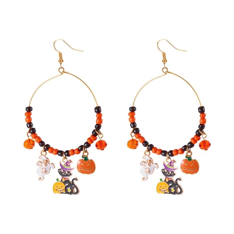 Elegant Black Spiders Bat Drop Earrings Lightweight Zinc Alloy Goth Style Halloween Costume Jewelry Party Ear Accessories