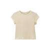 Milk blue texture Korean simple short-sleeved women's T-shirt summer slim-fitting and thin niche foreign style bottoming shirt top