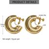 Vintage Oversize Chunky Round Circle Clip Earring for Women C Shape Tube Thick Without Pierced Hoop Earclips Jewelry Trendy