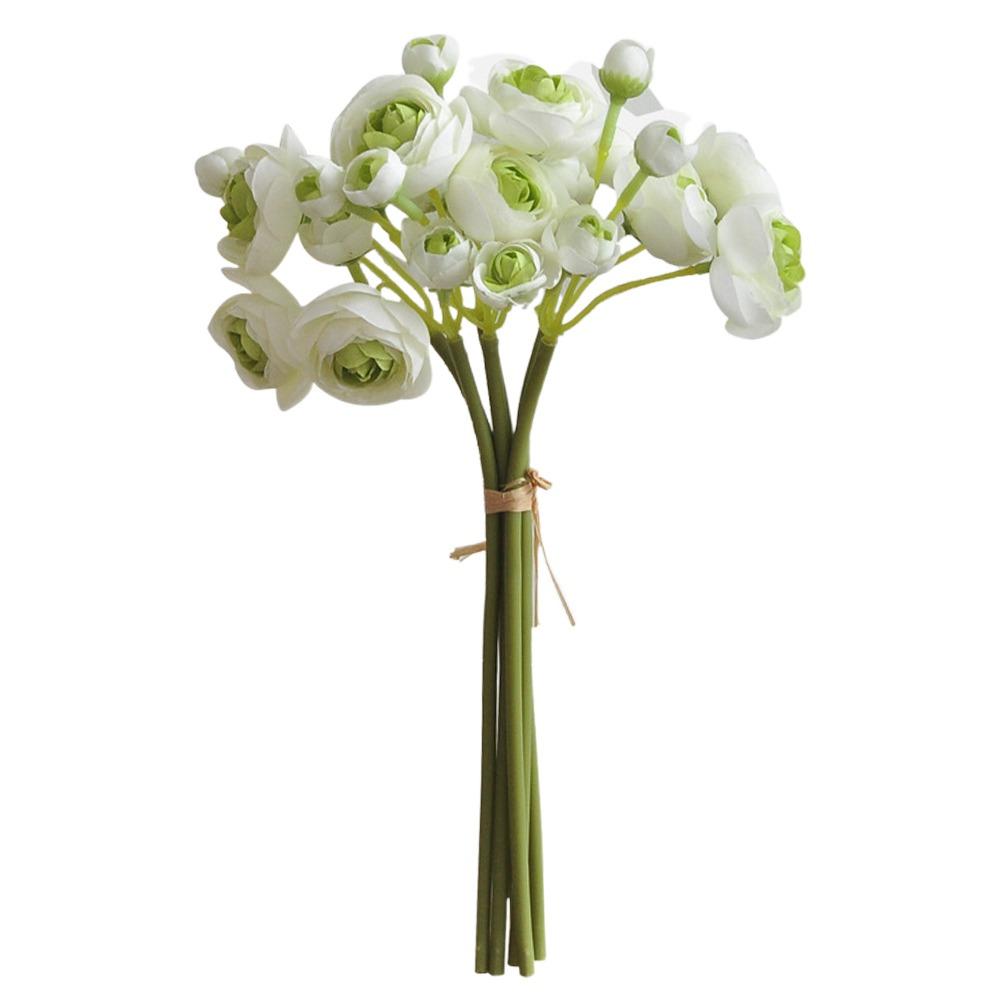 

Multicolor Artificial Flower Lotus Bunch Silk Petals Simulation Flower Flower Arrangement Gift зелений/білий