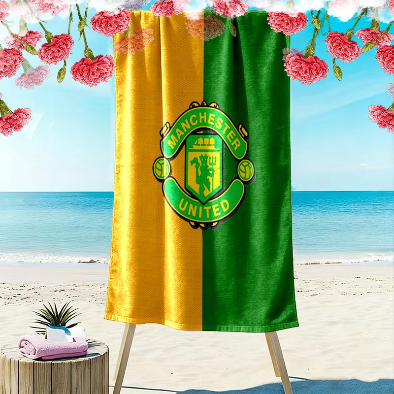 Asciugamano da Spiaggia con Stampa Manchester United, Asciugamano Grande Morbido ad Asciugatura Rapida per Spiaggia Campeggio Nuoto