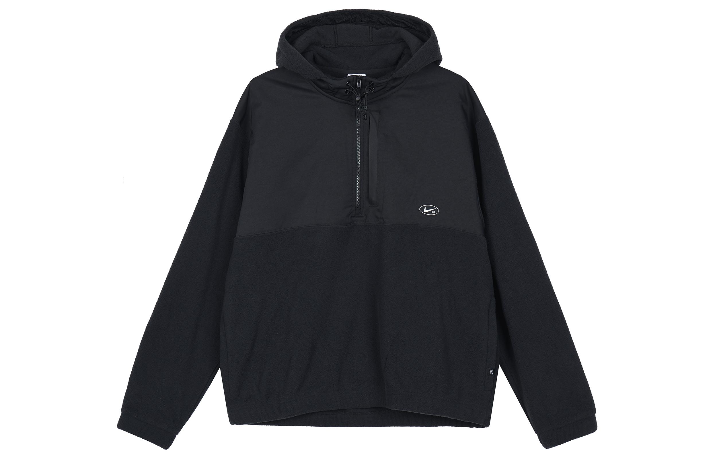 Nike Fleece Paneled Skateboarding Hoodie With Fleece Lining Fleece Clothing Men s Black DA4224-010 S