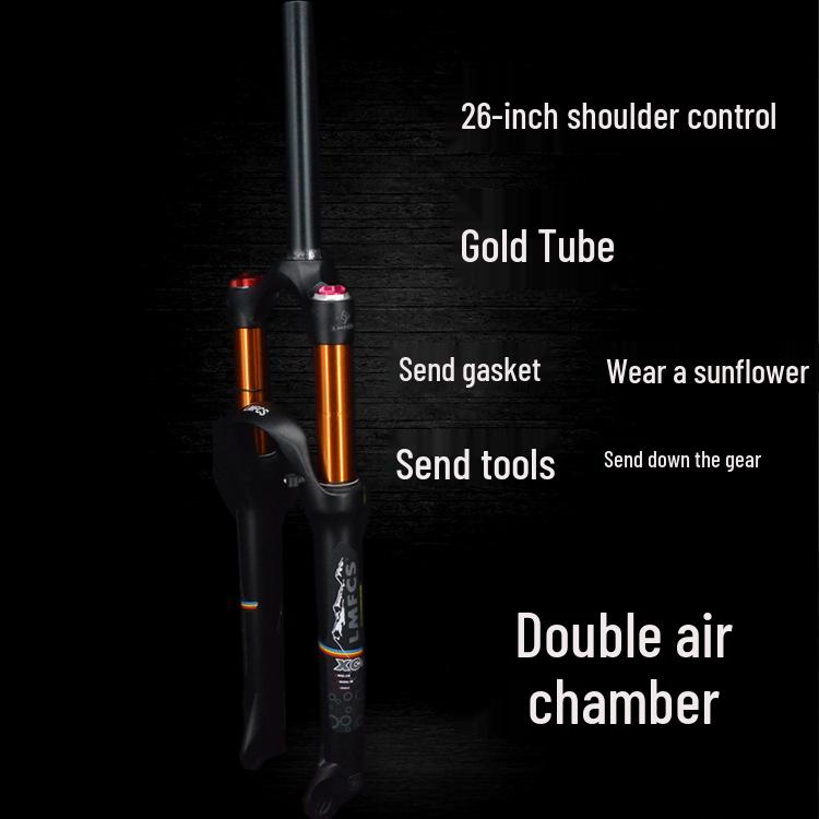 Dual Air Chamber Mountain Bike Fork - 26/27.5/29 Inch, Adjustable Damping, Magnesium Alloy