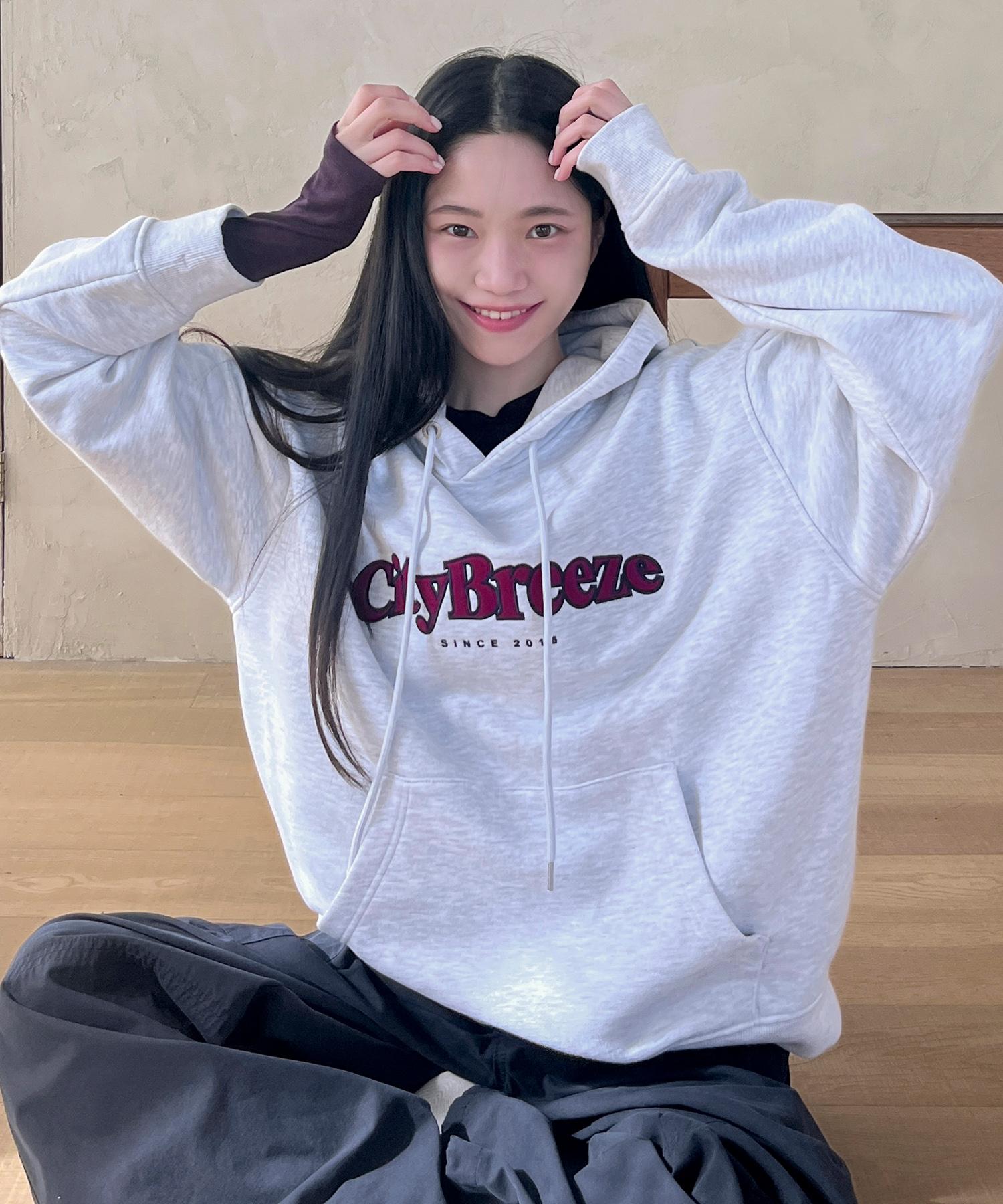 City Breeze Essential City Applique Hoodie_Melange White Melange White/Melange White